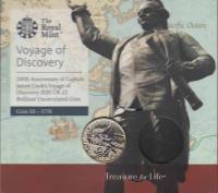 (2020) Монета Великобритания 2020 год 2 фунта "Джеймс Кук 250 лет экспедиции"  Биметалл  Буклет